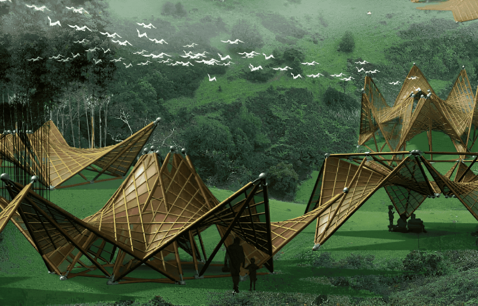 emergency shelters constructed of bamboo